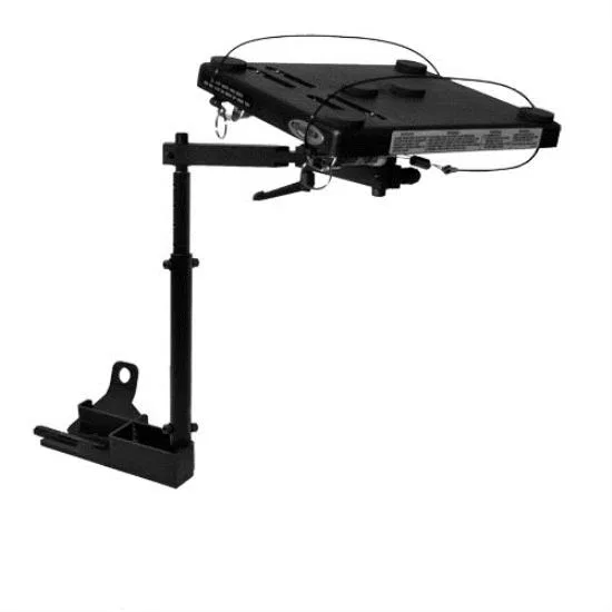 425-5596R – JOTTO CARGO Laptop Mount, Floor Mount Direct Fit Pivoting Adjustable Height Black ABS Desktop/ Aluminum A...